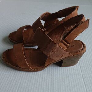 Cloudwalker Chestnut Brown Strappy Slingback Block 2" Heel Sandals Womens 9W